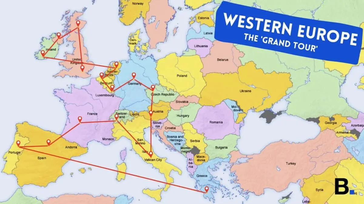 Western Europe backpacking route