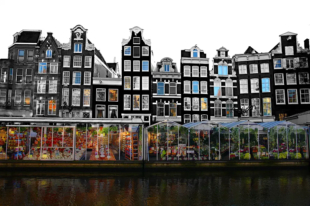Bloemenmarkt, Amsterdam, Holland.