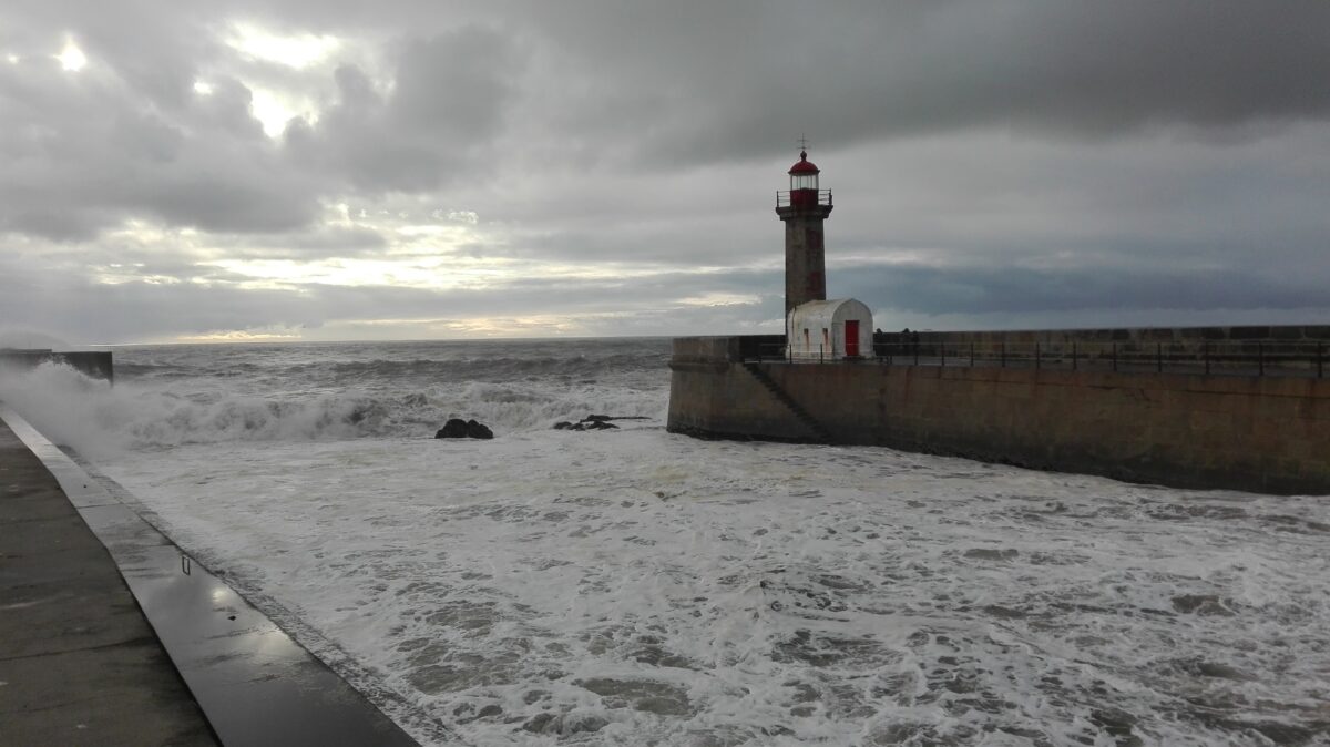 A lighthouse and the sea in Porto