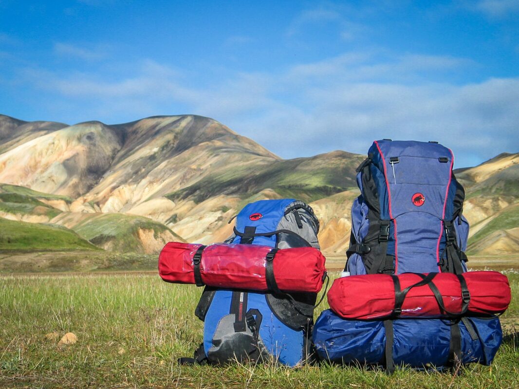 Backpacks with mountains