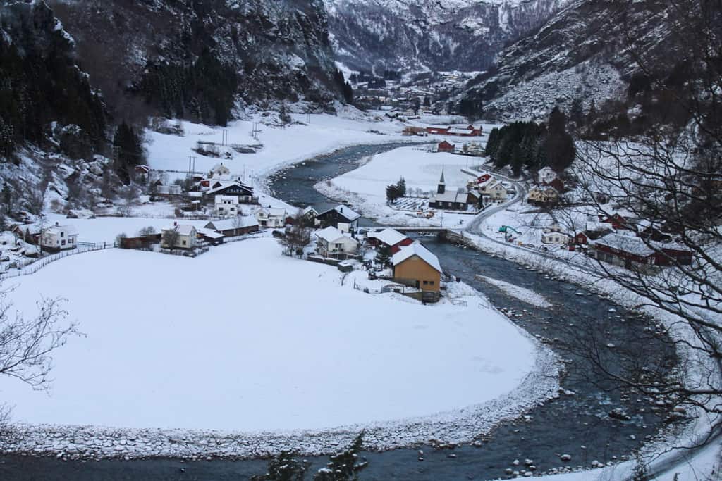 Norwegian scenery with houses