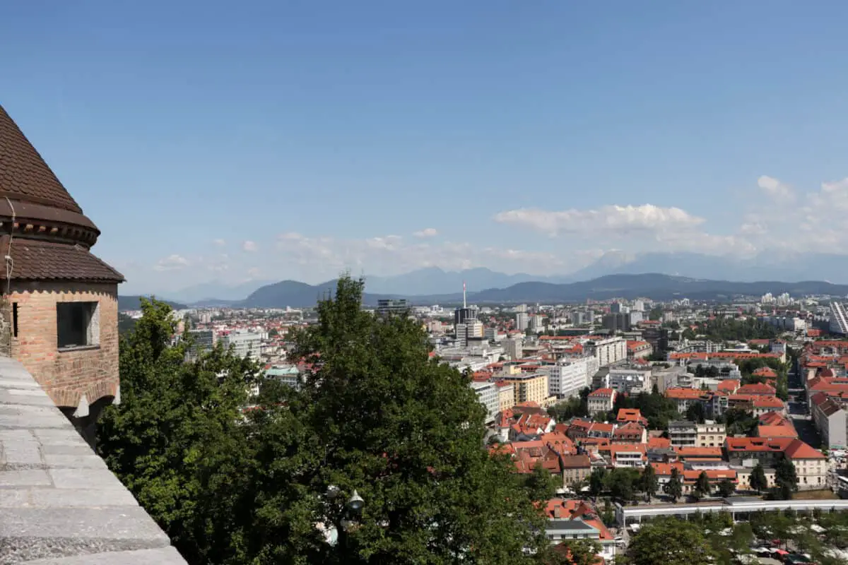 Ljubljana with mountains