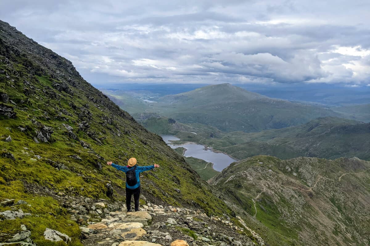 Girl overlooking view from Snowdon