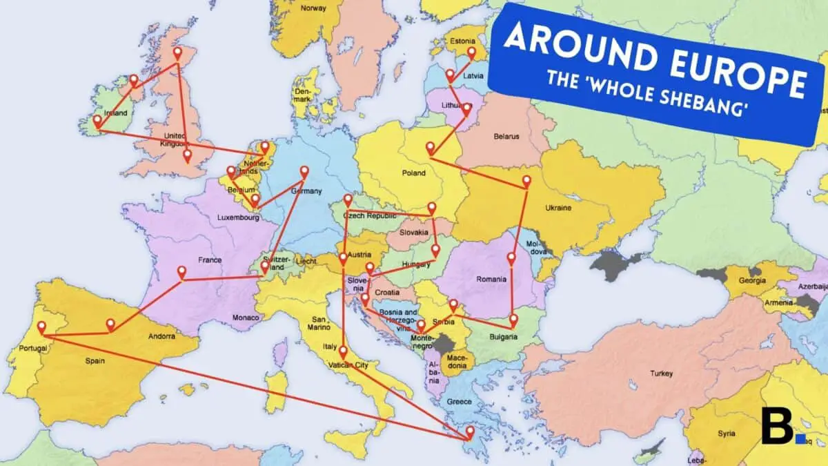 Around Europe Backpacking Route