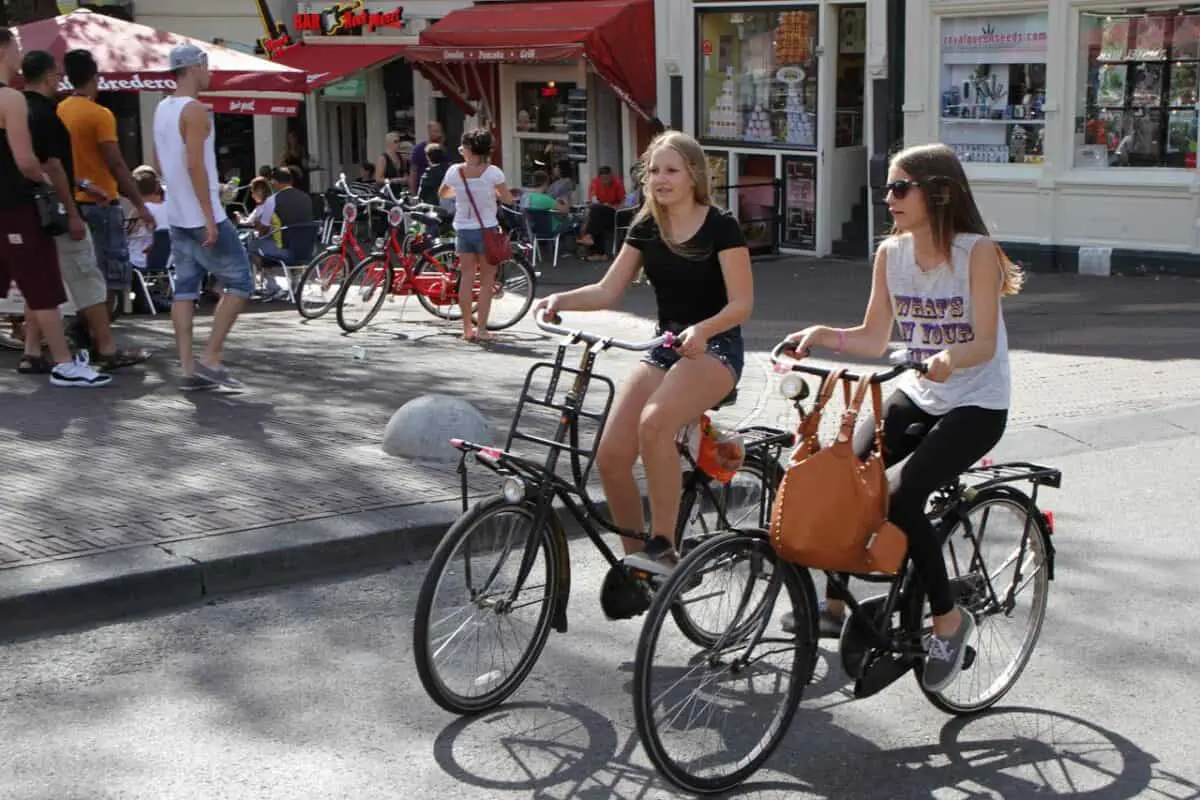 People on bikes in Netherlands
