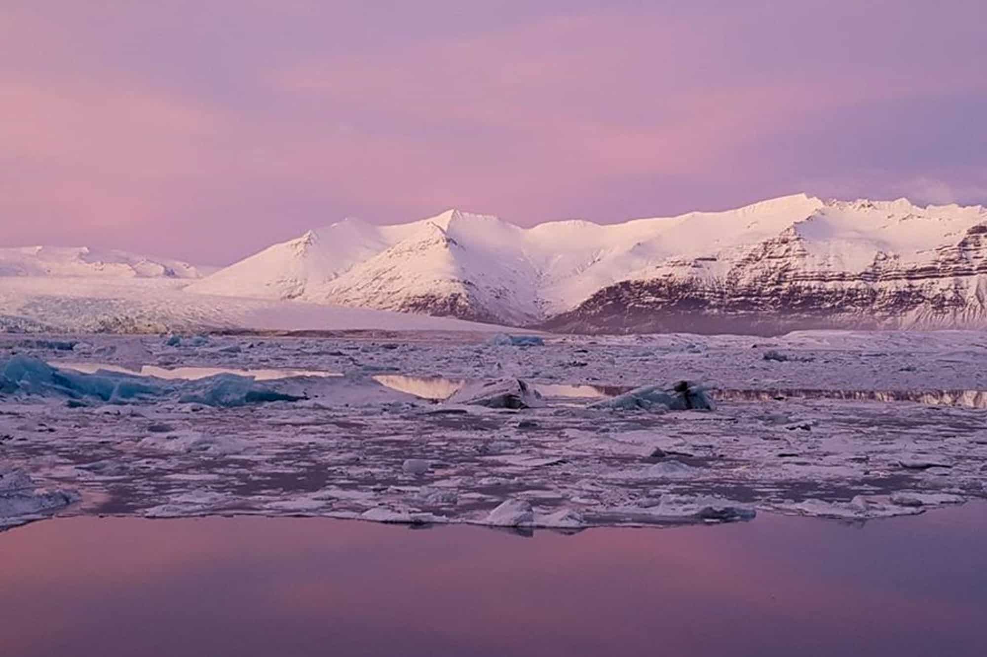 jokulsarlon-sunset