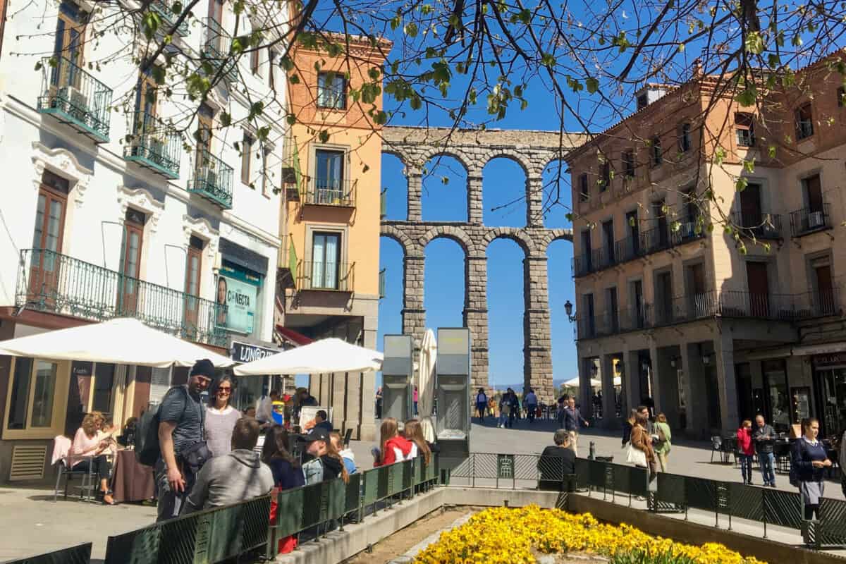 View of Aqueduct from Plaza del Azoguejo