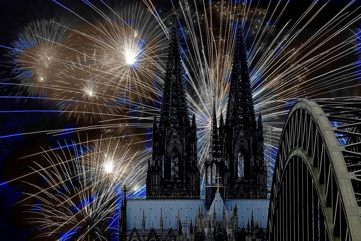 Cologne Cathedral Fireworks, Germany