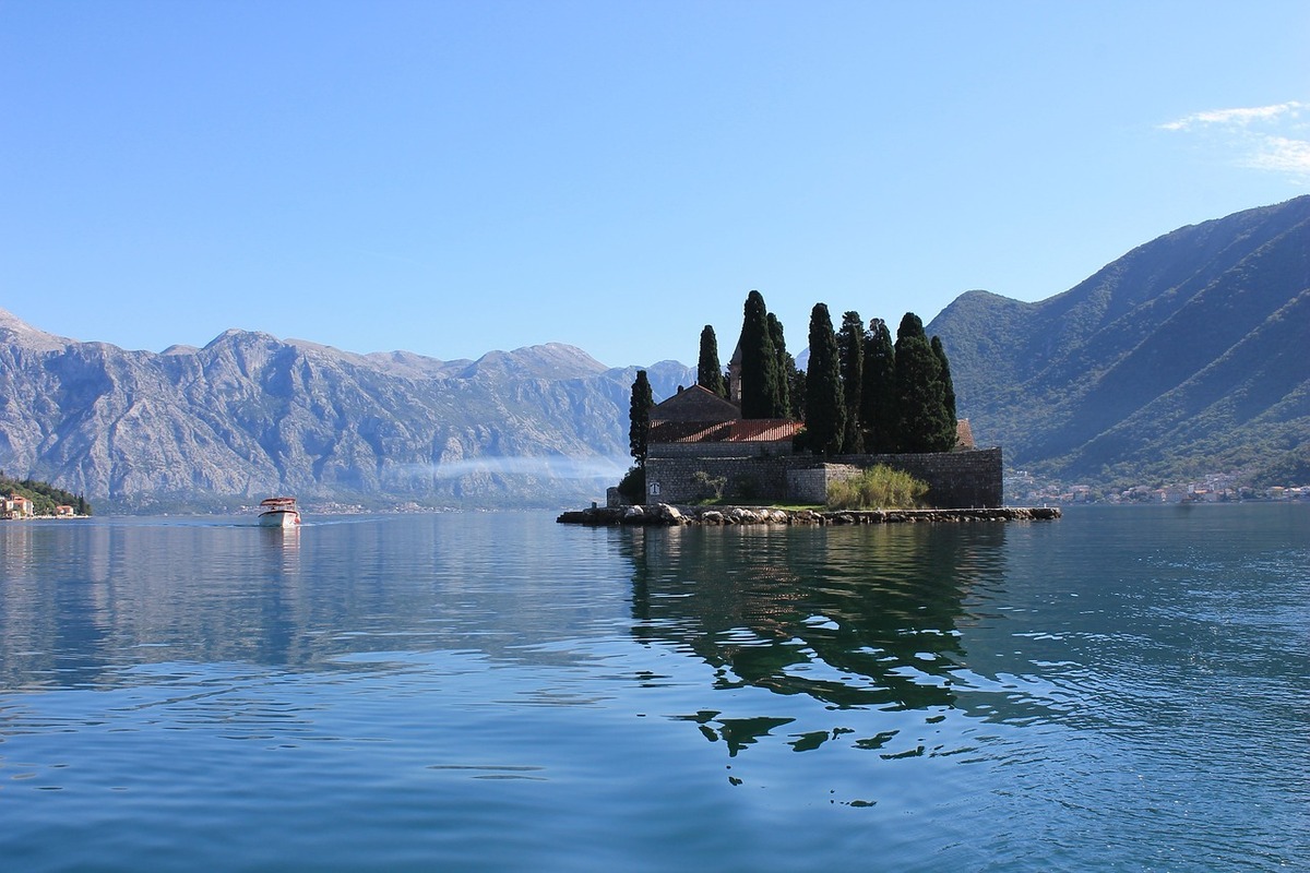 blue sea with mountain view, 
Montenegro 