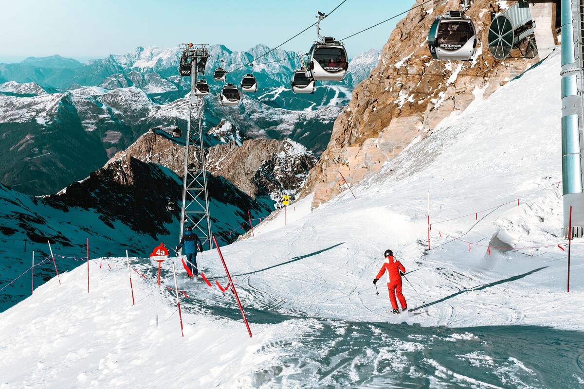 snowy skiing , Austria