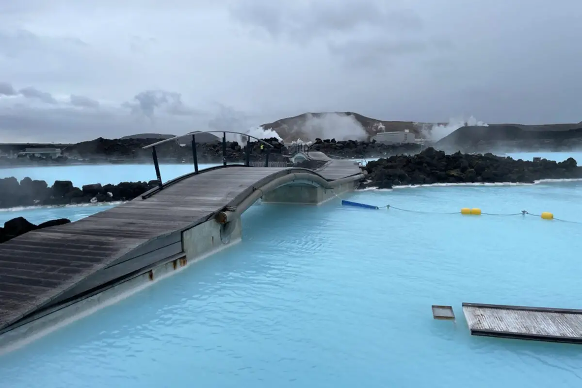 Iconic blue water view at Reykjavik 