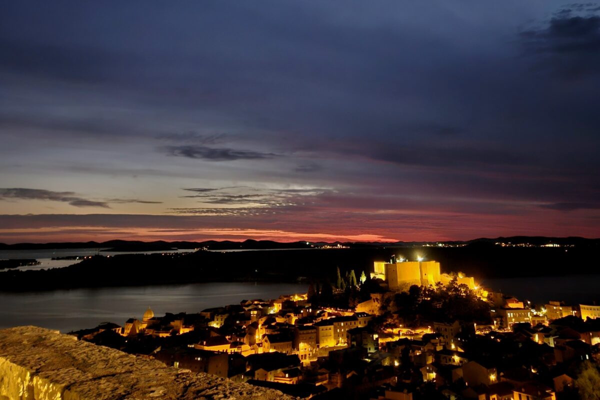 Night view over Sibenik