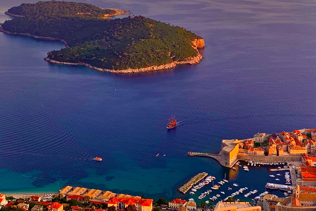 Aerial view of Lokrum Island